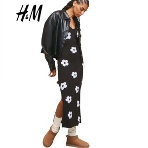 3X H&M Divided Knit Dress with Flower Motif